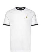 Ringer T-Shirt Tops T-Kortærmet Skjorte White Lyle & Scott