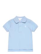 Cotton Mesh Polo Shirt Tops T-shirts Polo Shirts Short-sleeved Polo Shirts Blue Ralph Lauren Baby