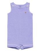 Oxford Mesh Shortall Bodysuits Short-sleeved Purple Ralph Lauren Baby