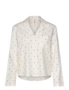 Jacket Ls Co Jacquard Hearts Top White Hunkemöller