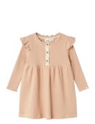 Nmfrea Ls Dress Lil Dresses & Skirts Dresses Casual Dresses Long-sleeved Casual Dresses Beige Lil'Atelier