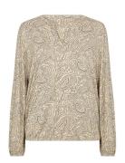 Sc-Marica Aop Tops Blouses Long-sleeved Cream Soyaconcept