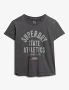 Ath Graphic Fitted Tee Tops T-shirts & Tops Short-sleeved Grey Superdry