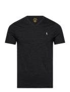 Custom Slim Fit Jersey V-Neck T-Shirt Tops T-Kortærmet Skjorte Black Polo Ralph Lauren
