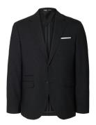 Slhslim-Oasis Linen Blz Noos Suits & Blazers Blazers Single Breasted Blazers Black Selected Homme