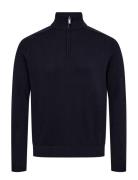 Bs Vangelis Regular Fit Knitwear Tops Knitwear Half Zip Jumpers Navy Bruun & Stengade