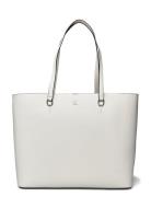 Crosshatch Leather Large Karly Tote Shopper Taske White Lauren Ralph Lauren