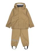 Pu Rain W. Susp. Recycled Outerwear Rainwear Rainwear Sets Beige Mikk-line