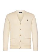 Cotton V-Neck Cardigan Tops Knitwear Cardigans Cream Polo Ralph Lauren