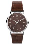 Marlin Handwind 34Mm Sst Case Brown Dial Brown Leather Strap Accessories Watches Analog Watches Silver Timex