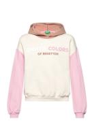 Sweater W/Hood Tops Sweatshirts & Hoodies Hoodies Multi/patterned United Colors Of Benetton