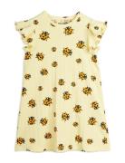 Ladybugs Aop Wing Dress Dresses & Skirts Dresses Casual Dresses Sleeveless Casual Dresses Yellow Mini Rodini