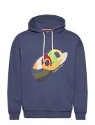 Loose Fit Applique Hoodie Tops Sweatshirts & Hoodies Hoodies Navy Scotch & Soda