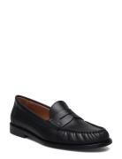 Calfskin Penny Loafer Shoes Flat Loafers Black Polo Ralph Lauren