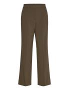 Straight Mid-Rise Trousers Bottoms Trousers Straight Leg Khaki Green Mango