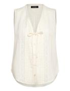 Embroidered Voile Sleeveless Blouse Tops Blouses Sleeveless Cream Lauren Ralph Lauren