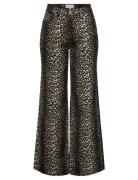 Onlmadison Hw Wide Aop Long Pnt Cs Bottoms Trousers Wide Leg Black ONLY
