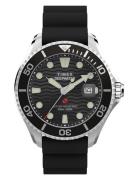 Deep Water Meridian 200 Sst Black Dial Syn Rubber Strap Accessories Watches Analog Watches Black Timex