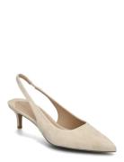 Lolah Ii Suede Slingback Pump Shoes Sling Backs Heeled Slingbacks Cream Lauren Ralph Lauren