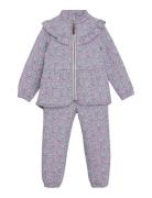 Thermal Set W. Frills, Aop Outerwear Thermo Outerwear Thermo Sets Purple En Fant