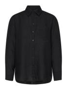 Rel Linen Shirt Tops Shirts Linen Shirts Black GANT