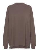 Over D Long Sleeve Tops T-shirts & Tops Long-sleeved Brown Weekday