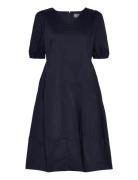 Cuantoinett Ss Dress Knælang Kjole Navy Culture