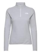 W 100 Glacier 1/4 Zip - Eu Sport Sweatshirts & Hoodies Fleeces & Midlayers Grey The North Face