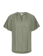 Frkamma Bl 1 Tops Blouses Short-sleeved Khaki Green Fransa