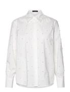 Cotton Shirt With Pearl Detail Tops Shirts Long-sleeved White Mango