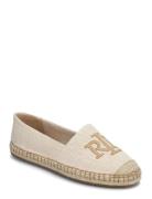 Cameryn Cross-Dyed Canvas Espadrille Espadrillos Flade Sandal Cream Lauren Ralph Lauren