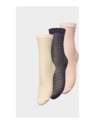 Mina Glitter Sock 3 Pack Lingerie Socks Regular Socks Pink Becksöndergaard