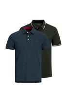 Jjepaulos Polo Ss 2Pk Mp Noos Tops Polos Short-sleeved Navy Jack & J S