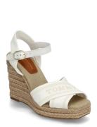 Tommy Hilfiger Espad High Wedge Espadrillos Med Hæl Sandal White Tommy Hilfiger