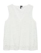 Vmh Y Lace Sl V-Neck Top Wvn Ga Tops T-shirts & Tops Sleeveless White Vero Moda