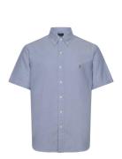 Custom Fit Oxford Shirt Tops Shirts Short-sleeved Blue Polo Ralph Lauren
