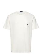Standard Fit Cotton-Linen Pocket T-Shirt Tops T-Kortærmet Skjorte White Polo Ralph Lauren