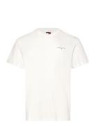 Tjm Slim Linear Chest Tee Ext Tops T-Kortærmet Skjorte White Tommy Jeans