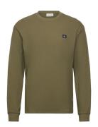 Ls Waffle Badge Crewnk Tee Tops Sweatshirts & Hoodies Sweatshirts Beige Calvin Klein Jeans