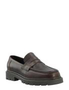 Biajeff Penny Loafer Texas Tumbled Loafers Flade Sko Brown Bianco