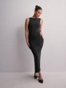 Only - Maxikjoler - Black - Onlea S/L Long Slit Dress Jrs Now - Kjoler - Maxi Dresses
