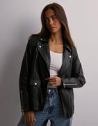 Selected Femme - Sort - Slfmadison Leather Jacket B Noos