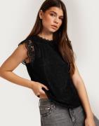 Pieces - Sort - Pcolline Sl Lace Top Noos