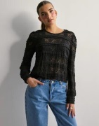 Only - Sort - Onlzoey L/S O-Neck Puff Top Jrs