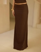 Nelly - Brun - Stunning Structure Maxi Skirt