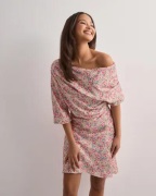 Malina - Pink - Marisa asymmetrical satin mini dress