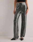 Only - Sølv - Onlsteo Life Hw Str Sequin Pant Tlr