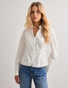Only - Hvid - Onlbeya Ls Fitted Hook Shirt Wvn