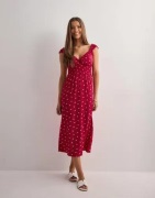 Nelly - Rød - Smock Midi Dress