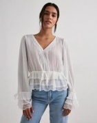 Vero Moda - Hvid - Vmfeline Ls Short Top Exp